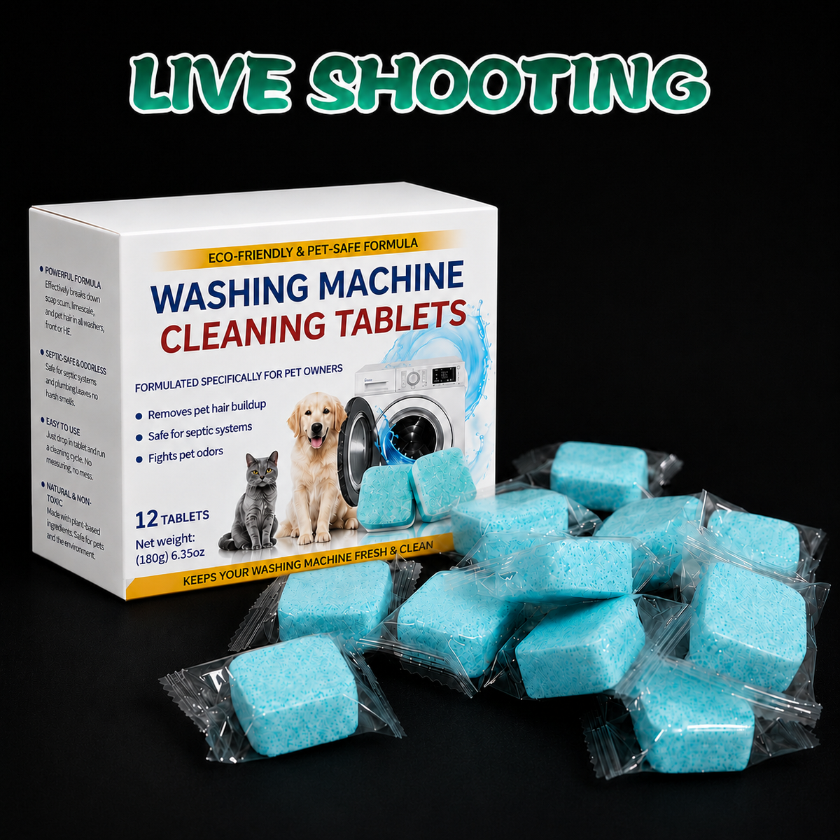 🔥LAST DAY 50% OFF | Washing Machine Cleaning Tablets 12 Pack